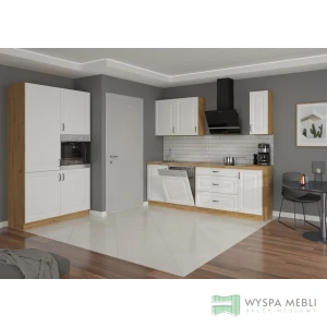 Meble kuchenne Szwecja 350cm biały/dąb artisan