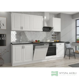 Meble kuchenne Szwecja 250cm biały/biały