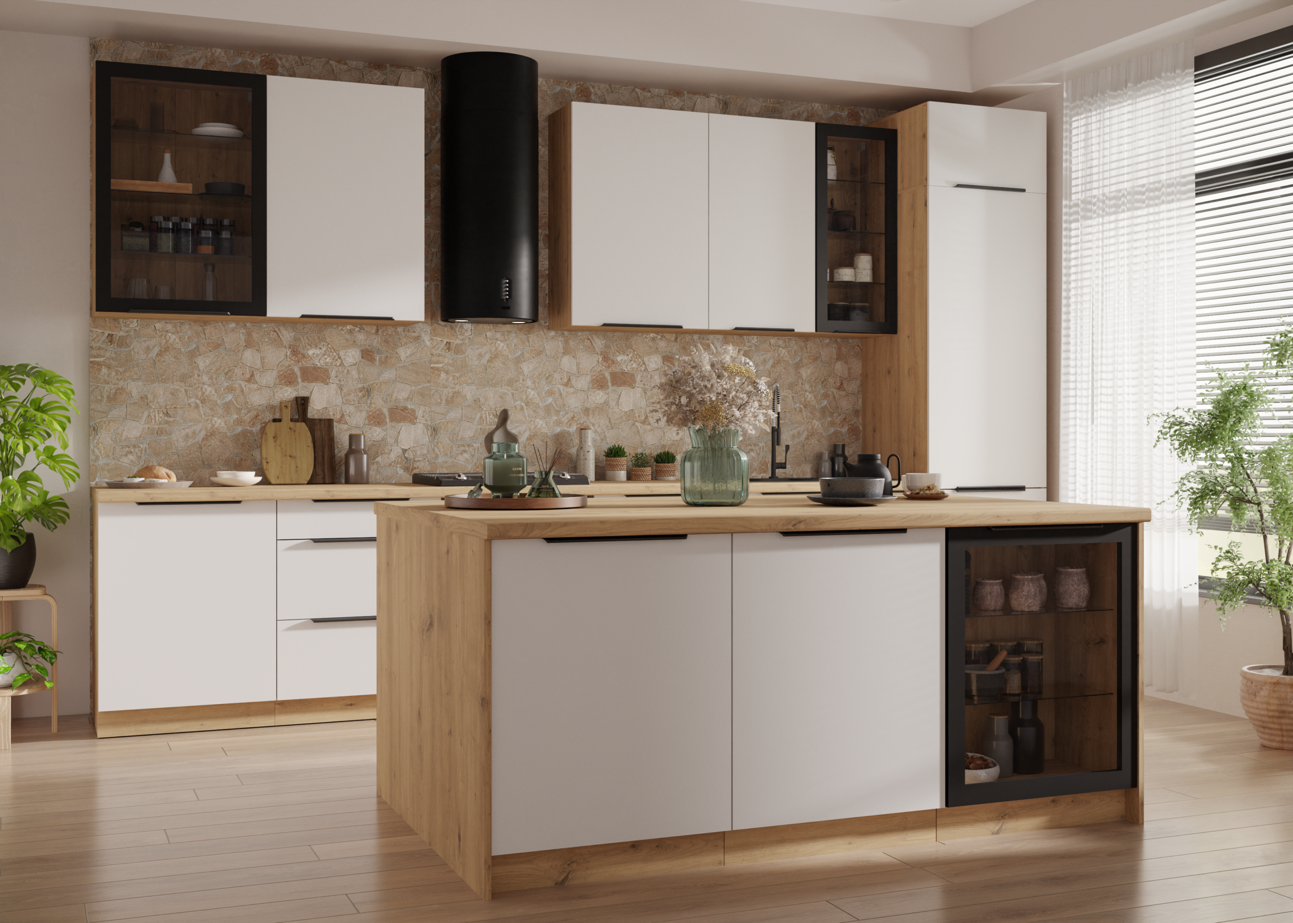 Szafka dolna witryna dąb artisan 40DW 1F BB - obrazek 5