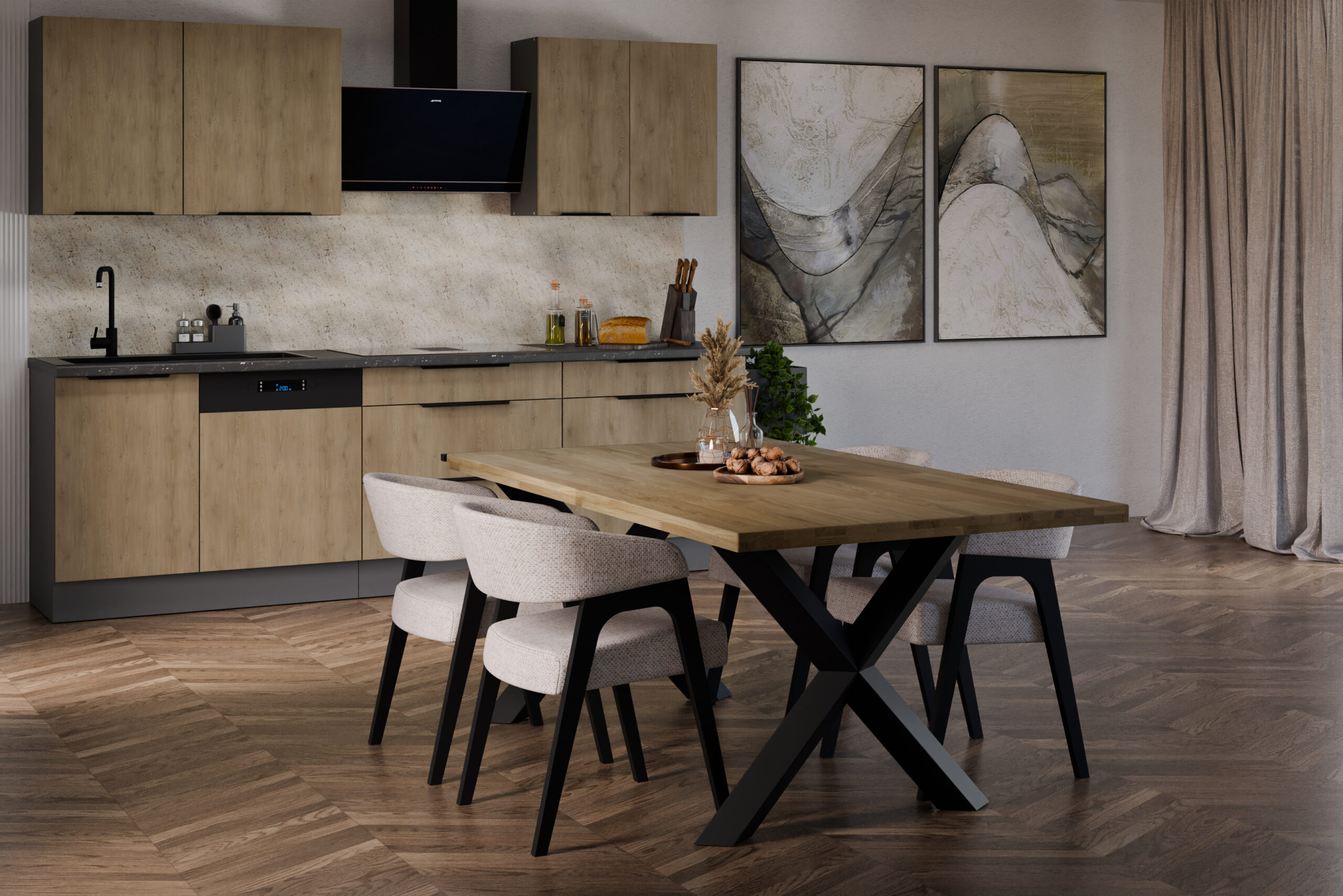Meble kuchenne Carpi 270cm dąb cremona/antracyt - obrazek 2