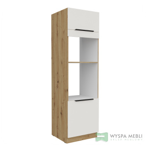 Szafka Adria Biały/Dąb Artisan Słupek Wysoki 60DPM-210 2F Zabudowa Piekarnika Mikrofali