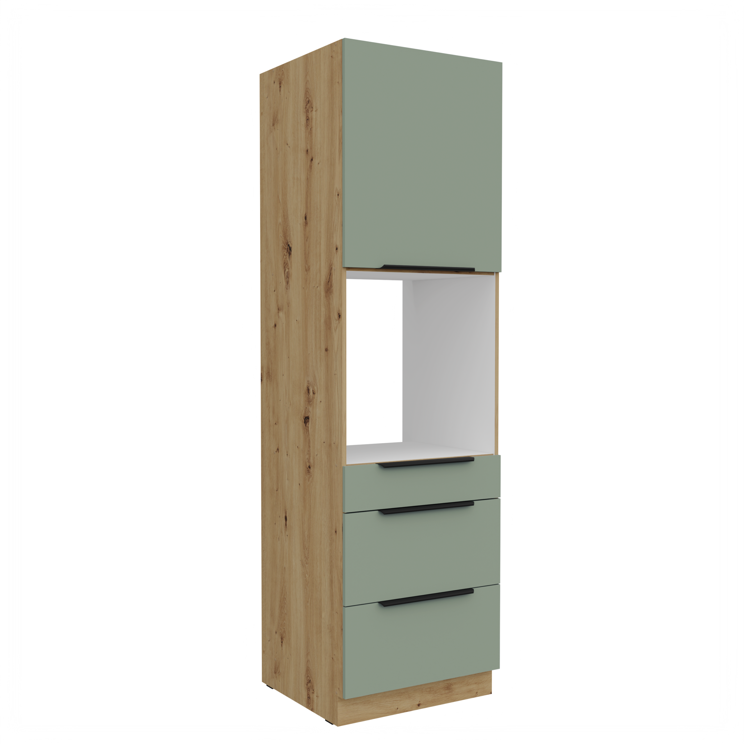 Szafka Adria Dąb Artisan Słupek Wysoki 60DPS-210 3S 1F PREMIUM BOX SZUFLADY ZABUDOWA