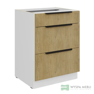 Szafka Capri Dąb Cremona/Biały 60D 3S BB PREMIUM BOX SZUFLADY
