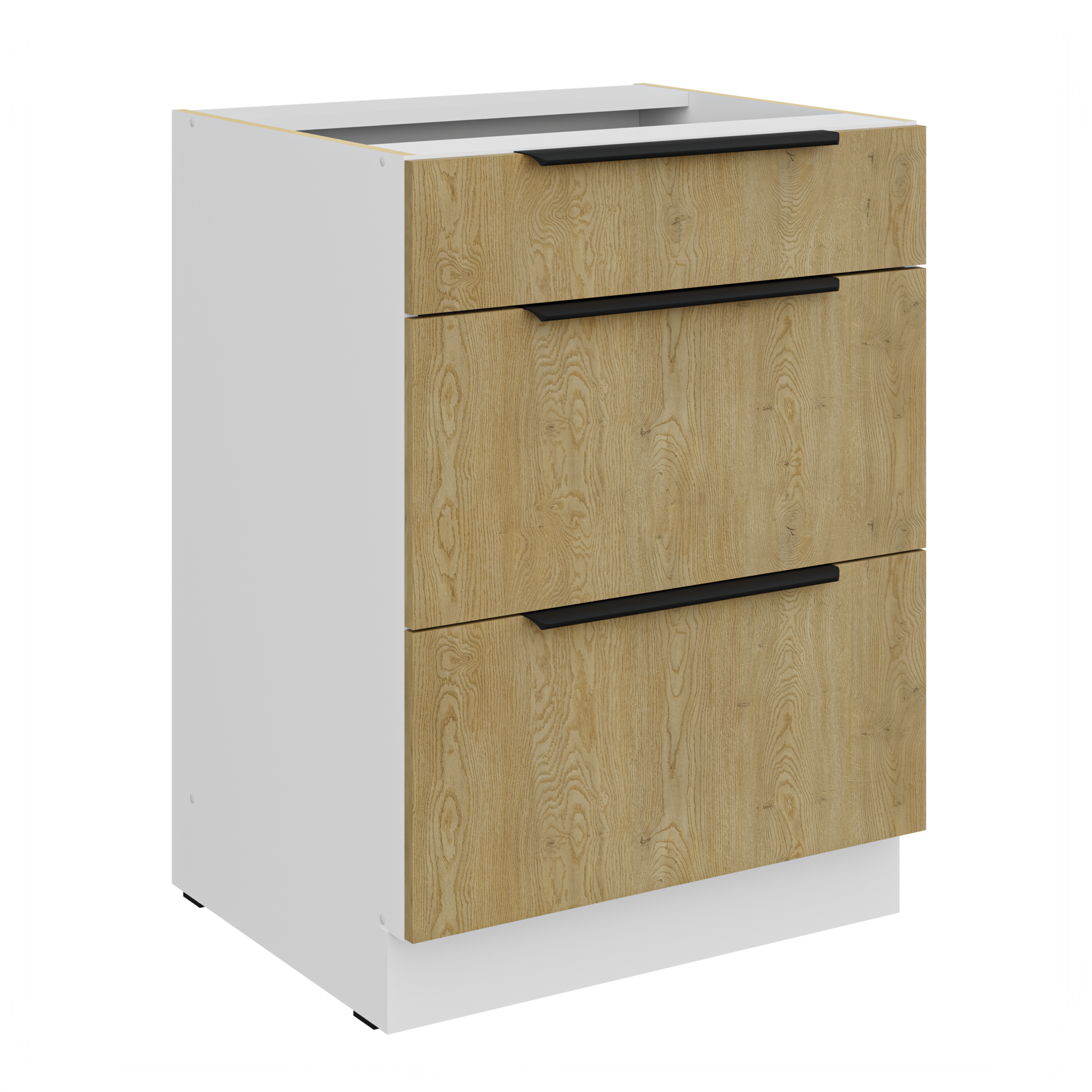 Szafka Capri Dąb Cremona/Biały 60D 3S BB PREMIUM BOX SZUFLADY