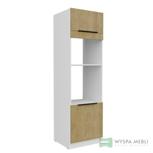 Szafka Capri Dąb Cremona/Biały Słupek Wysoki 60DPM-210 2F Zabudowa Piekarnika Mikrofali