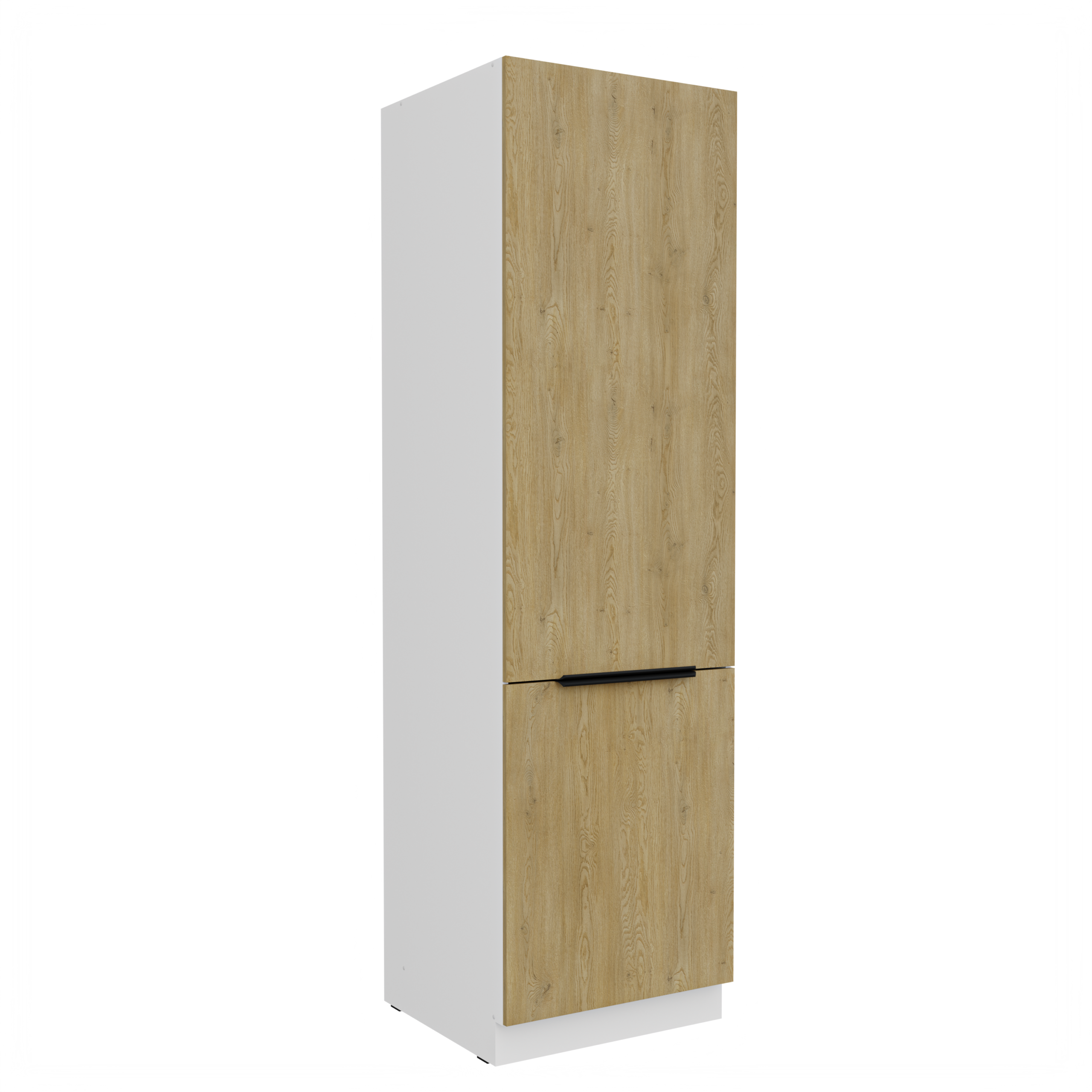 Szafka Capri Dąb Cremona/Biały Słupek Wysoki 60LO-210 2F Zabudowa Lodówki