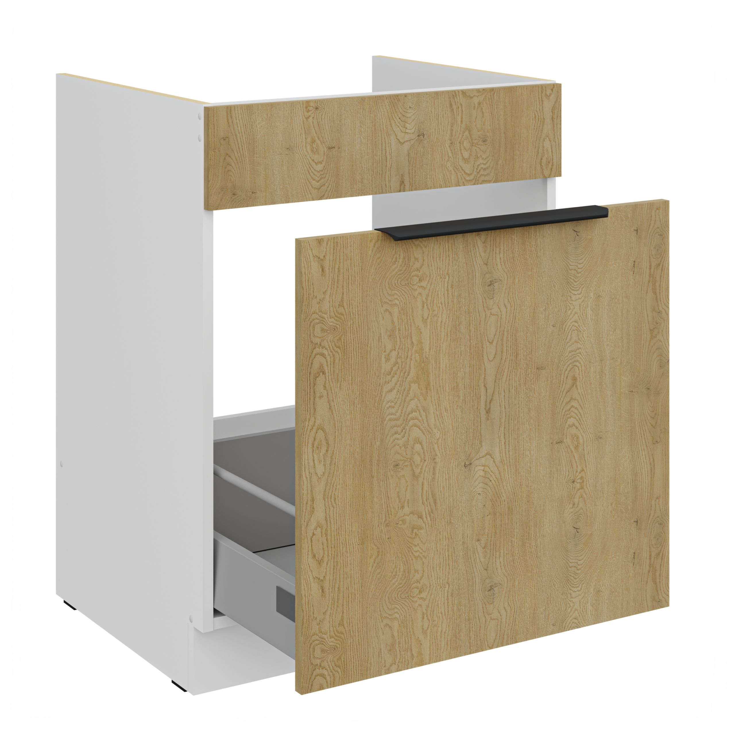 Szafka Capri Dąb Cremona/Biały 60D 1S BB PREMIUM BOX SZUFLADA ZLEW