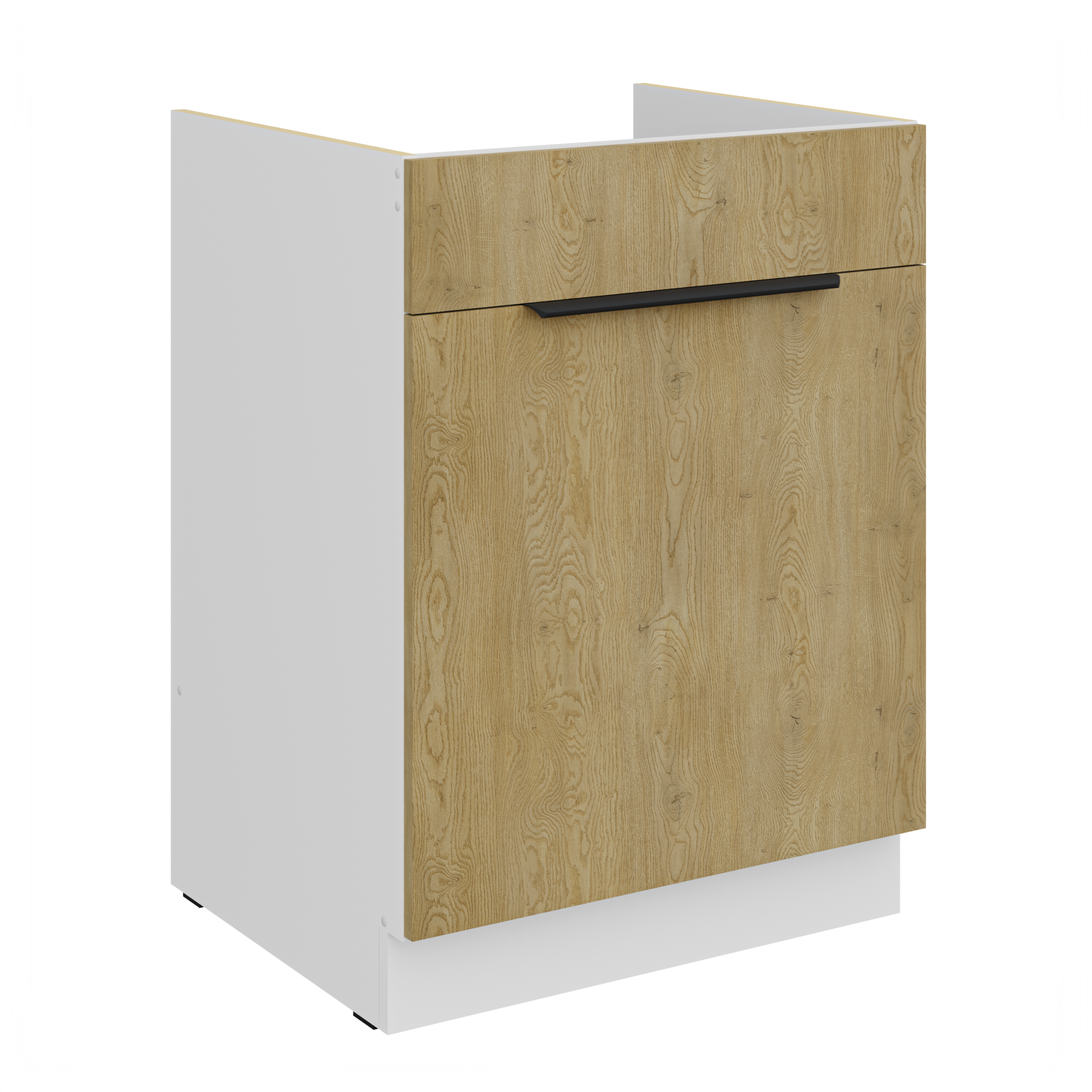 Szafka Capri Dąb Cremona/Biały 60D 1S BB PREMIUM BOX SZUFLADA ZLEW - obrazek 2