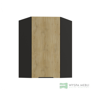Szafka Capri Dąb Cremona/Czarny 60x60GN-90 1F 45* NAROŻNA