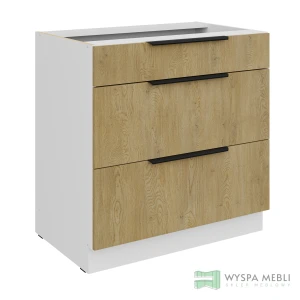 Szafka Capri Dąb Cremona/Biały 80D 3S BB PREMIUM BOX SZUFLADY