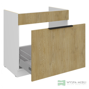 Szafka Capri Dąb Cremona/Biały 80D 1S BB PREMIUM BOX SZUFLADA ZLEW